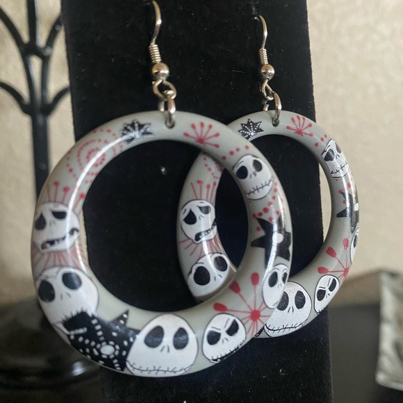 Jack Skellington hoop earrings - Picture 2 of 4
